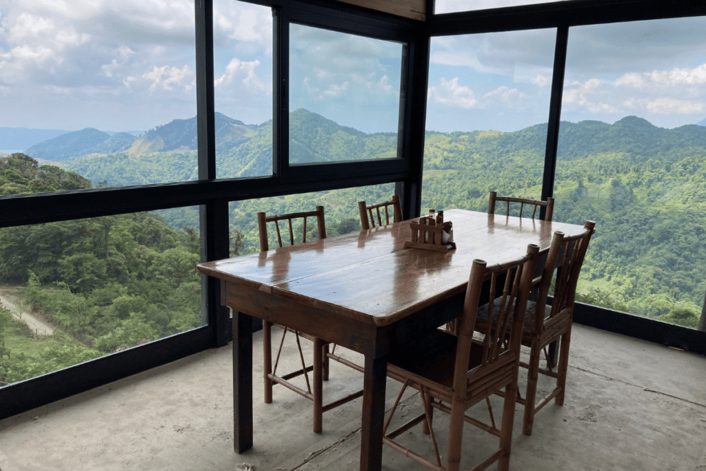 Table with a view at El Tigre Cafe. 