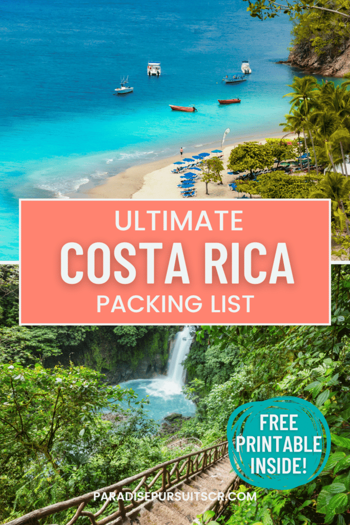 Costa Rica packing list pin for pinterest. 