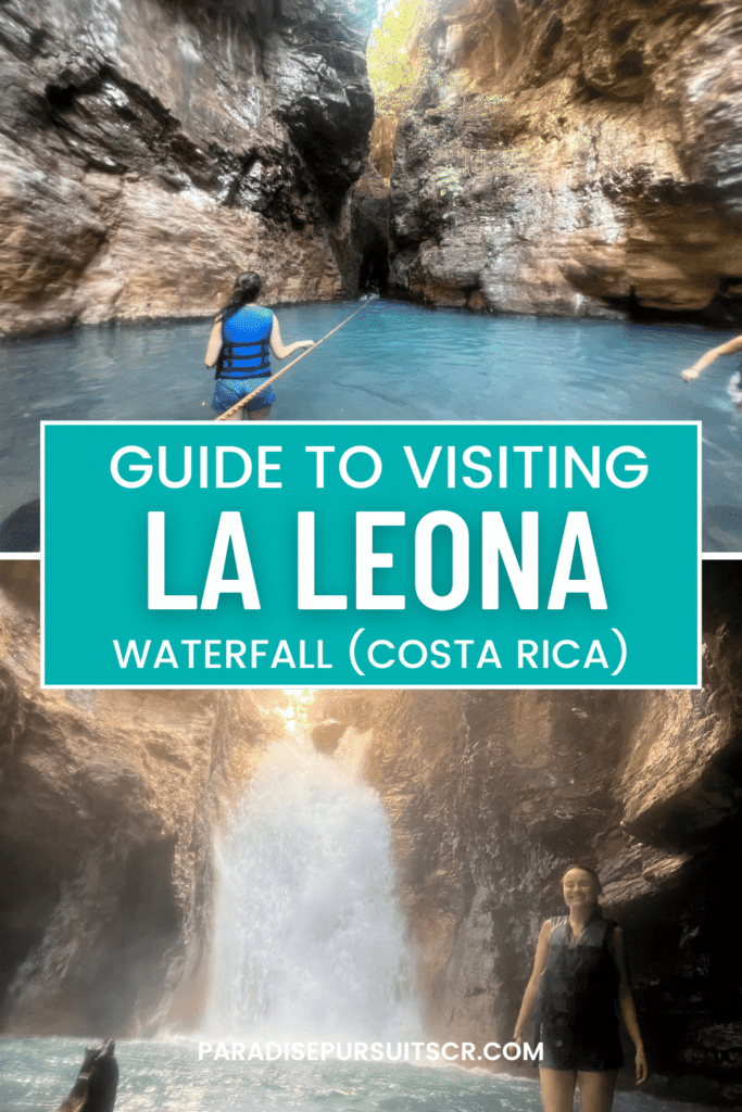 La Leona Waterfall Hike in Costa Rica pin for pinterest.