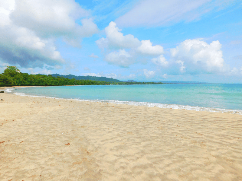 beach in Cahuita National Park.